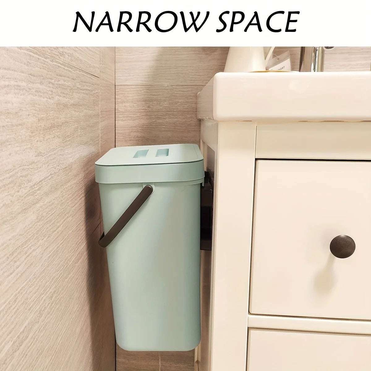 Bote de basura silencioso y cerrado que ahorra espacio: 3/5 L, cubo sellado ecológico para cocina y oficina, no necesita electricidad