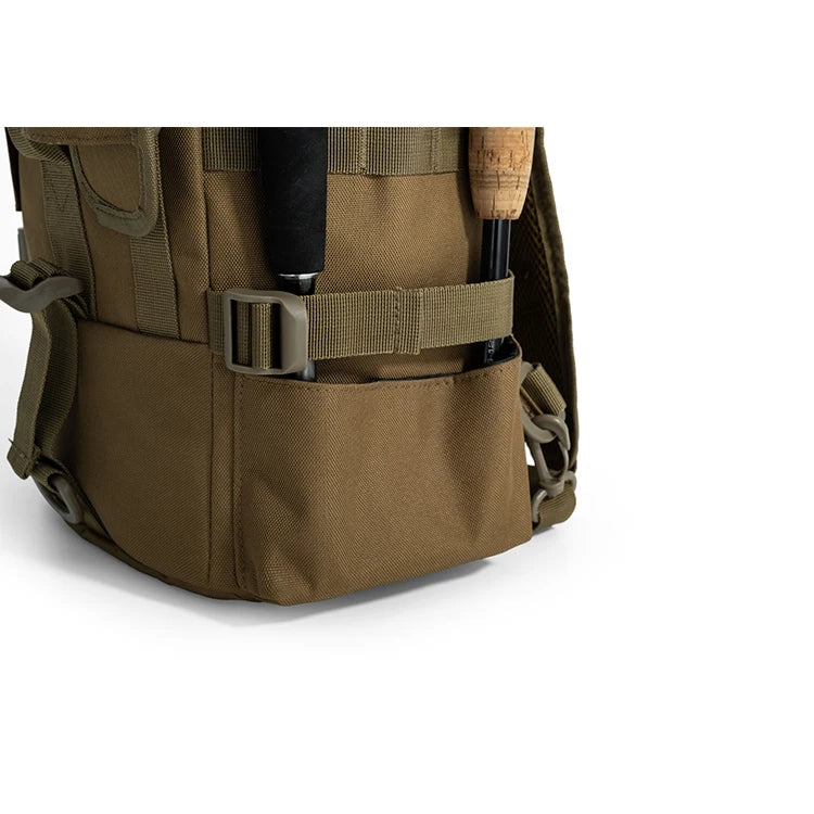 Mochila de pesca súper grande de 42L con asiento de poste |   correa de hombro acolchada |   camping, senderismo, almacenamiento de aparejos de pesca, entusiastas al aire libre