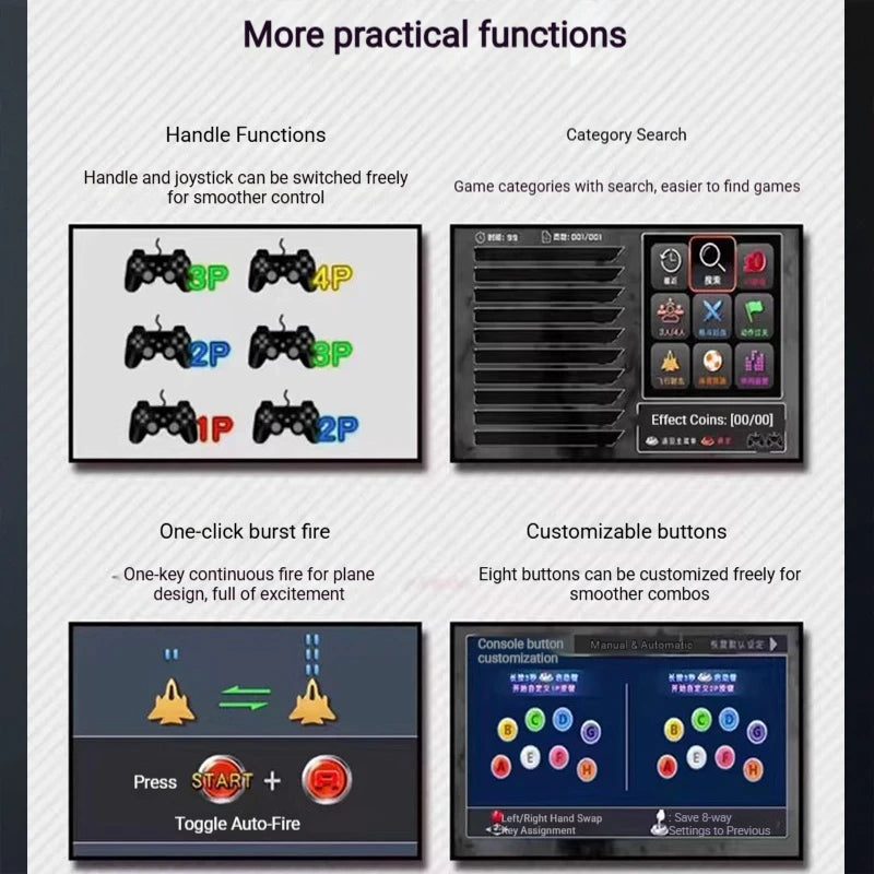 Consola de juegos para el hogar con pantalla grande de 21 pulgadas, juegos integrados de lucha para dos jugadores, sin retraso, consola de juegos Arcade Street Fighter, novedad de 2026