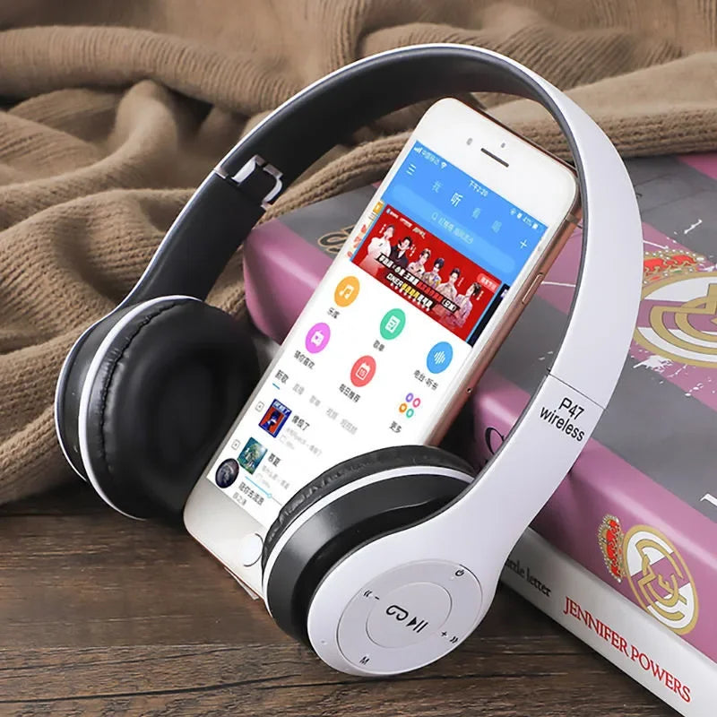 Auriculares Estéreo P47, Auriculares Bluetooth 5.0 Plegables, Auriculares Inalámbricos Deportivos para Exteriores para iPhone, Samsung, PC, Accesorios para Juegos