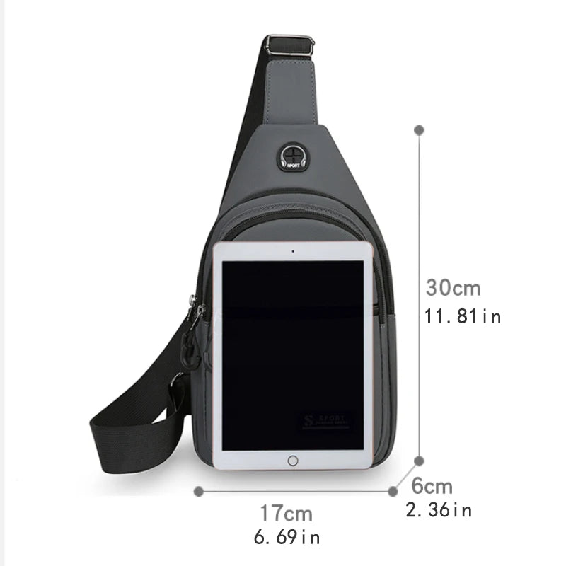 1 bolso cruzado ajustable para hombres y mujeres, bolso deportivo para el pecho de 38,1 cm, mochila duradera para viajes y senderismo