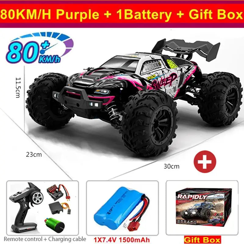 Auto RC 4WD 1:16 de Alta Velocidad 80 KM/H con Control Remoto
