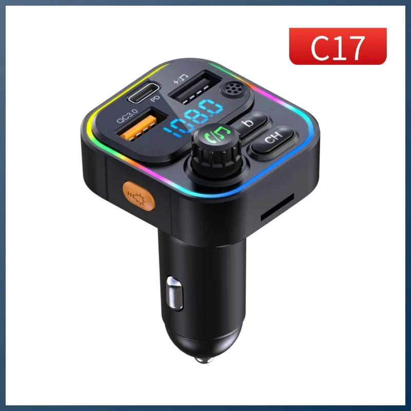 Transmisor FM Bluetooth 5.0 para Auto con Carga Rápida USB