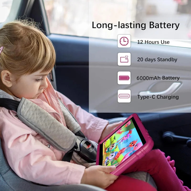 Gran oferta tableta Android 13 de 10,1 pulgadas para niños, funda de silicona de regalo tipo C, 4GB de RAM, 64GB de ROM, Allwinner A523, CPU de 8 núcleos, 6000mAh