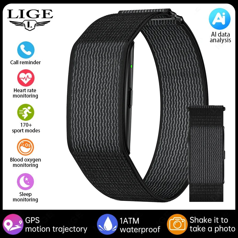 Pulsera inteligente LIGE sin pantalla con GPS y monitor de salud