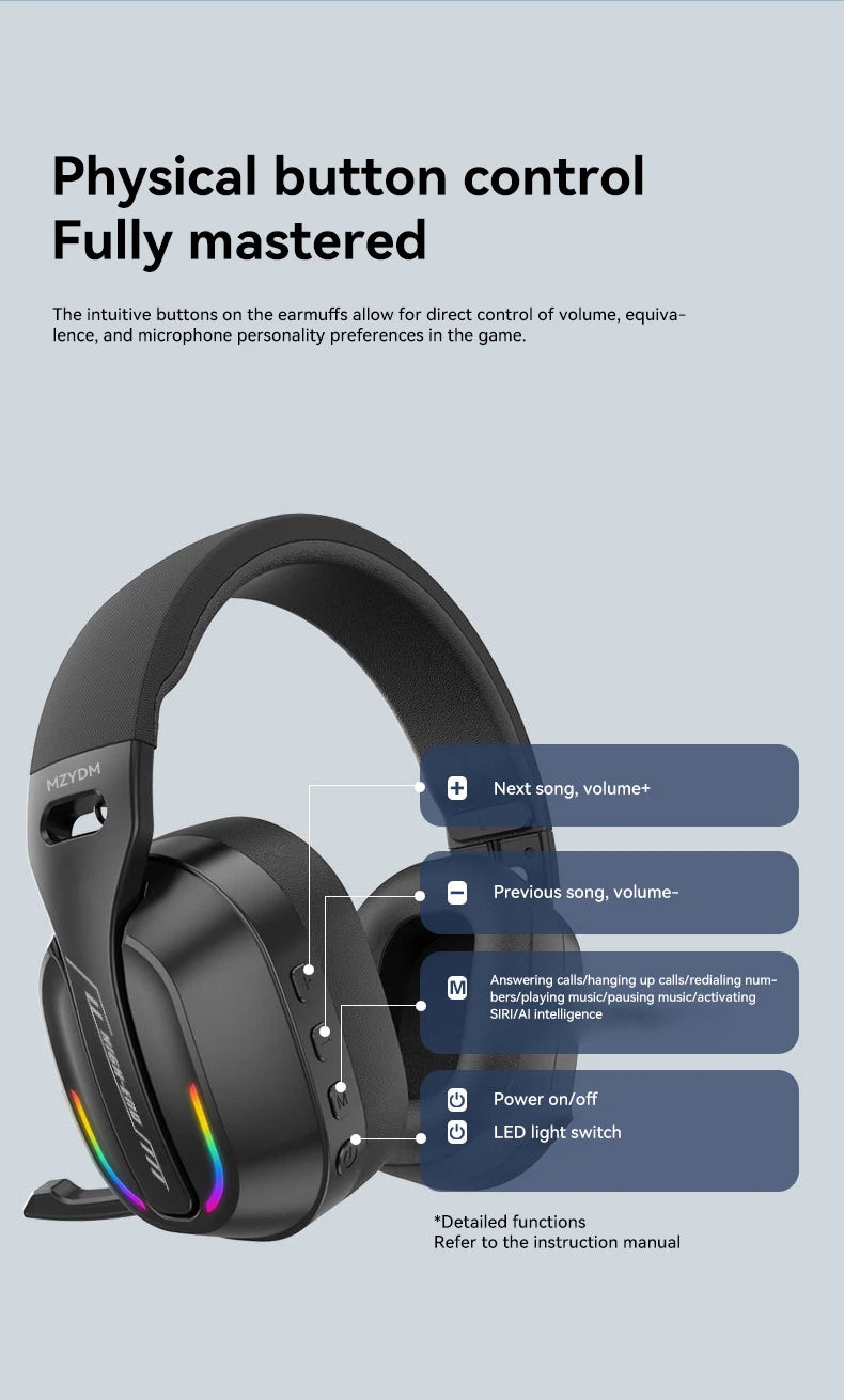 MZYDM Auriculares Intrauditivos Gaming Bluetooth 5.4