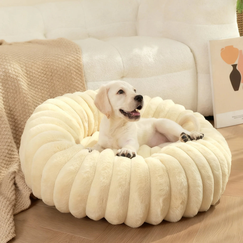 Cama Donut para Gatos y Perros Pequeños con Felpa Suave
