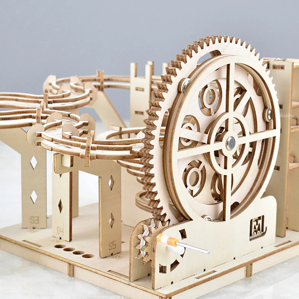 Chriyungel - Juego de Construcción de Madera 3D con Pistas de Canicas, Rompecabezas, Juego de Ingenio con Pistas de Canicas Rodantes, Regalo para Adultos y Adolescentes