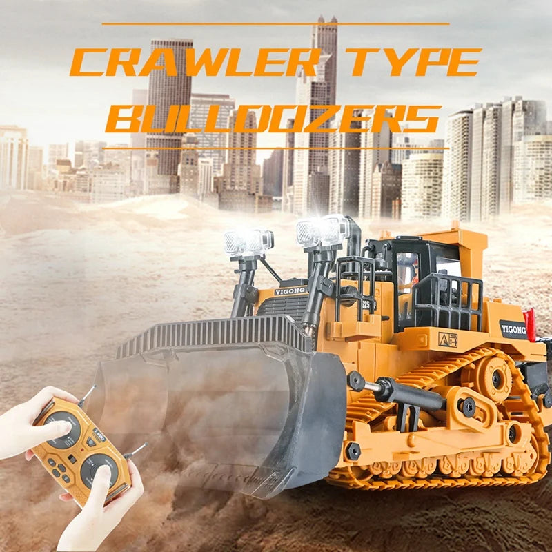 Bulldozer de Control Remoto RC 1/24 9 Canales 2.4G para Niños
