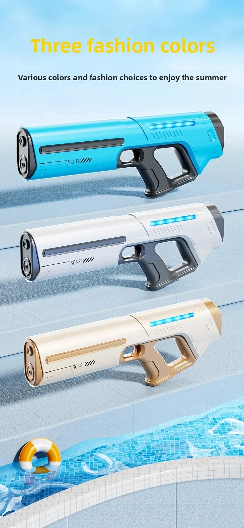 Pistola de Agua Eléctrica para Adultos, Potente Pistola de Agua Automática con Succión, Regalo de Verano, Juego para Playa, Piscina, Jardín, Diversión al Aire Libre