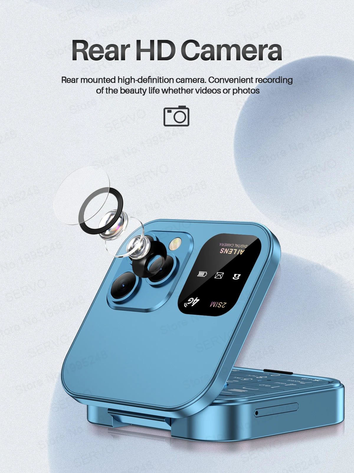 SERVO i16 PRO 4G LTE Mini teléfono móvil con tapa Dual SIM llamada en espera grabación velocidad Dial Radio FM pantalla de 1,77 "teléfonos móviles plegables