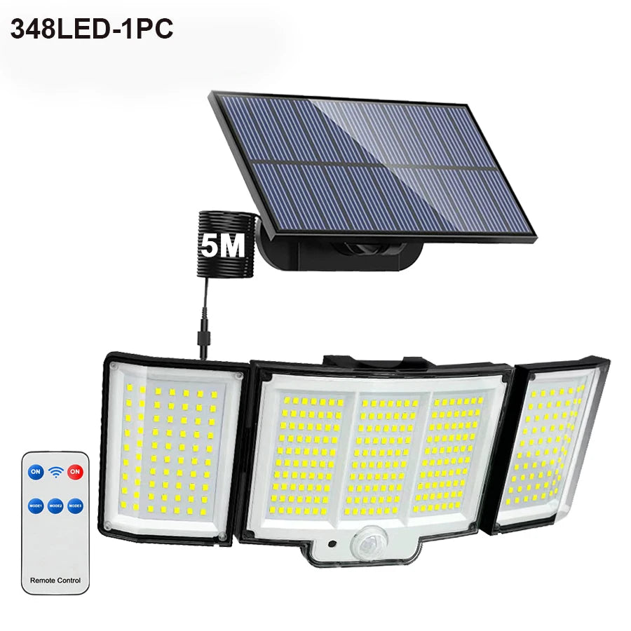Lámpara Solar LED con Sensor de Movimiento para Jardín y Exterior