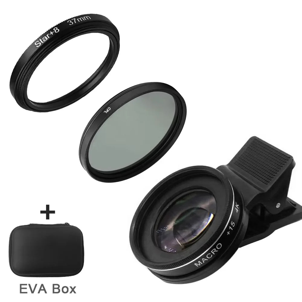 Kit de Lentes Macro 15X y 30X 4K HD para Smartphone