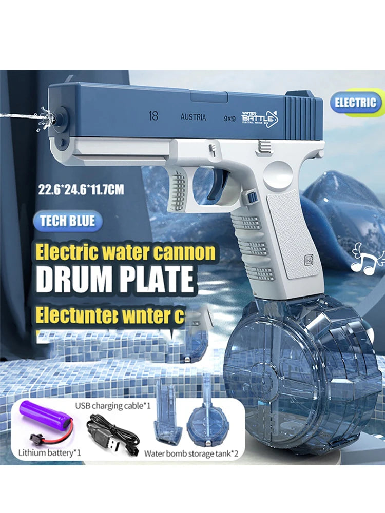 Pistola de agua eléctrica para niños, juguete con ráfagas de alta presión, carga fuerte, rociador automático de agua, pistolas de juguete