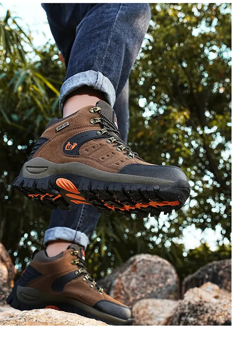 Botas de senderismo para hombre de microfibra con suela antideslizante