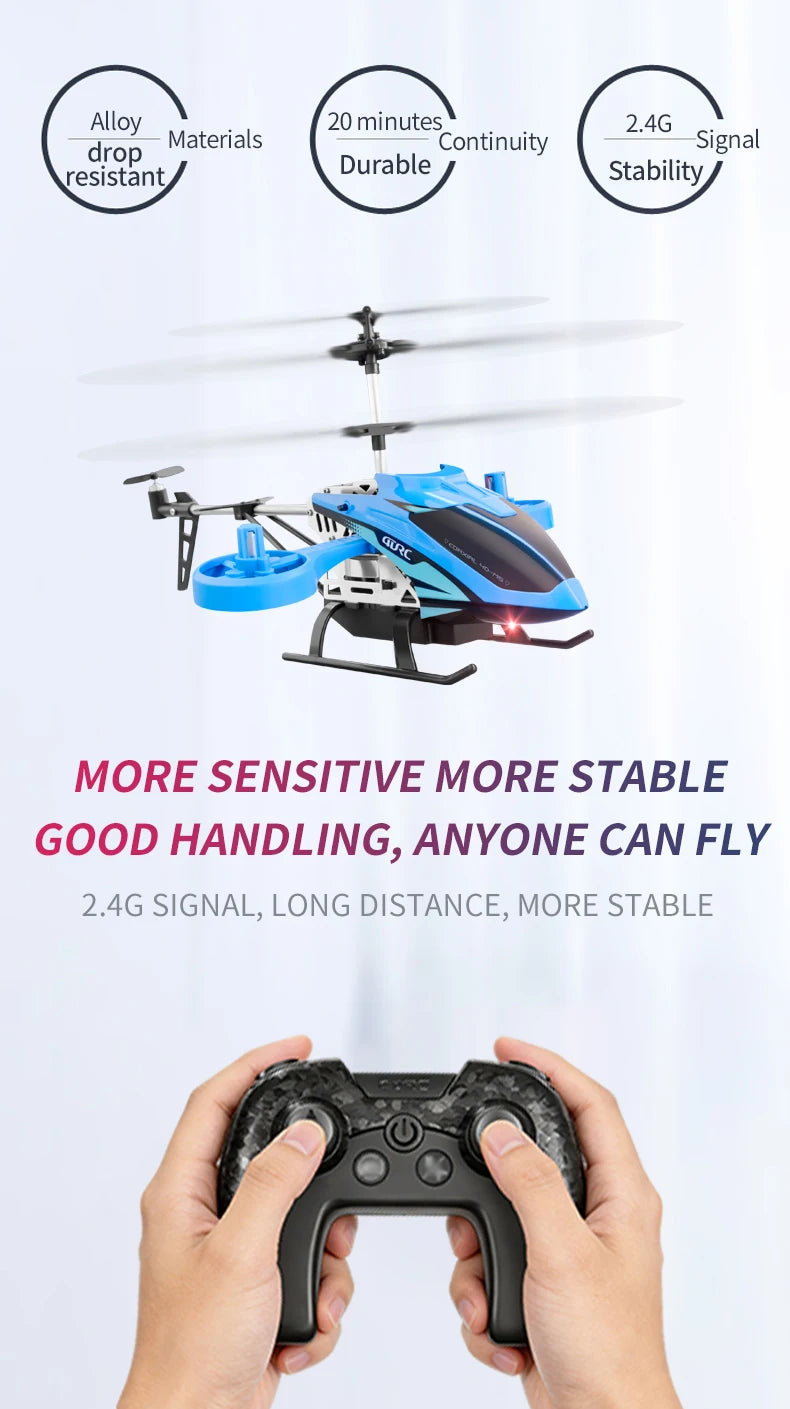 Helicóptero RC con Giroscopio y Luces LED, 3.5 Canales, Mantenimiento de Altitud