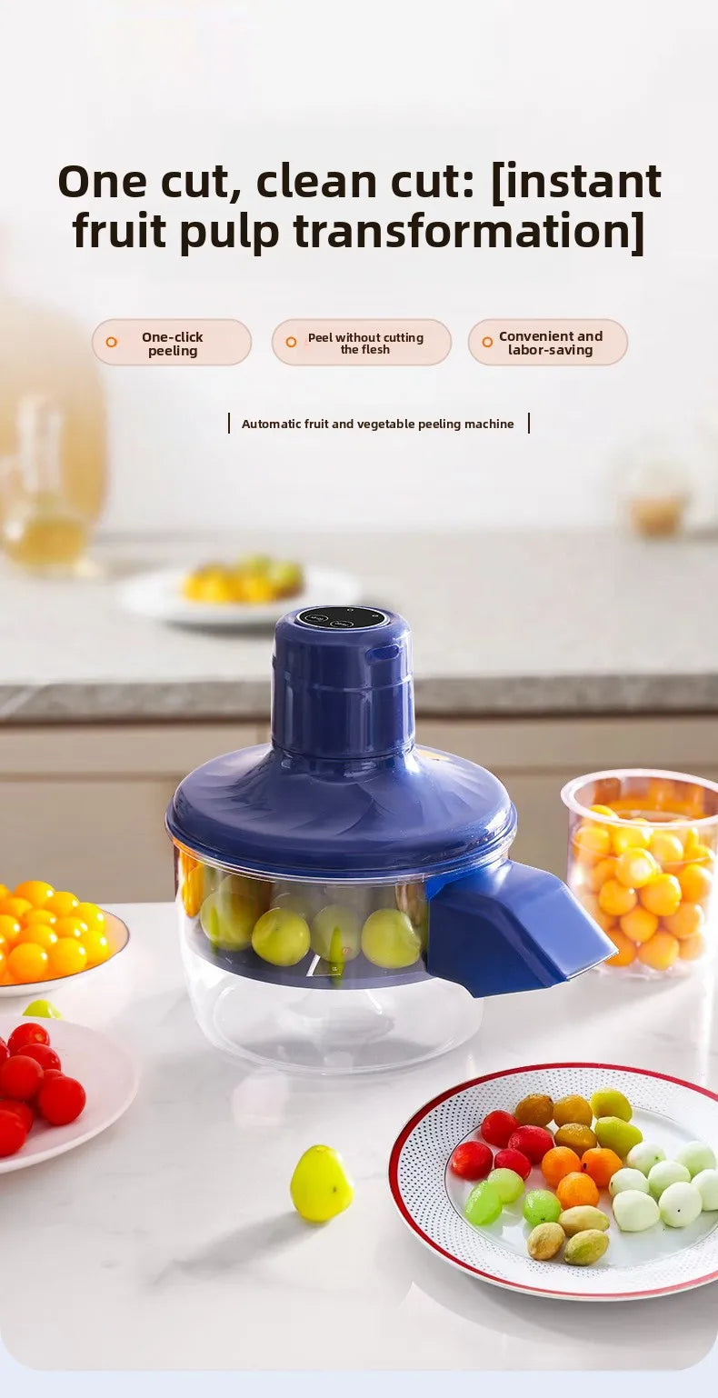 Pelador de frutas eléctrico, pelador recargable, pelador portátil de uva/tomata/aglio, herramientas de cuchillo para pelar frutas