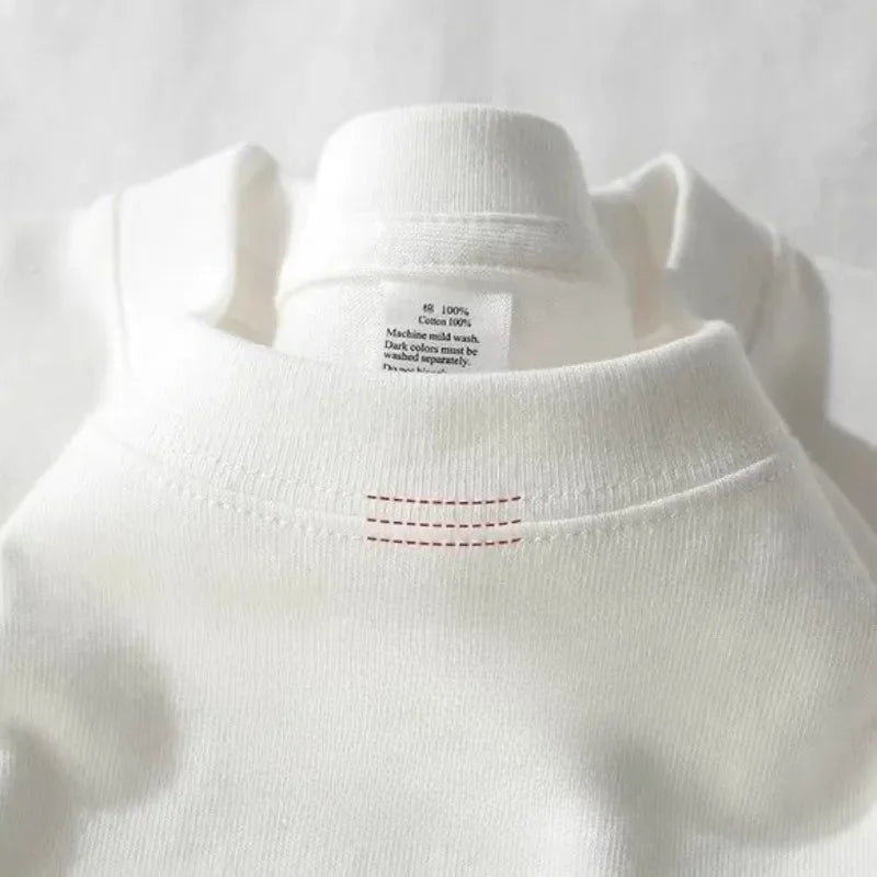 Camiseta Pesada de Algodón 425g para Hombre, Cuello Redondo