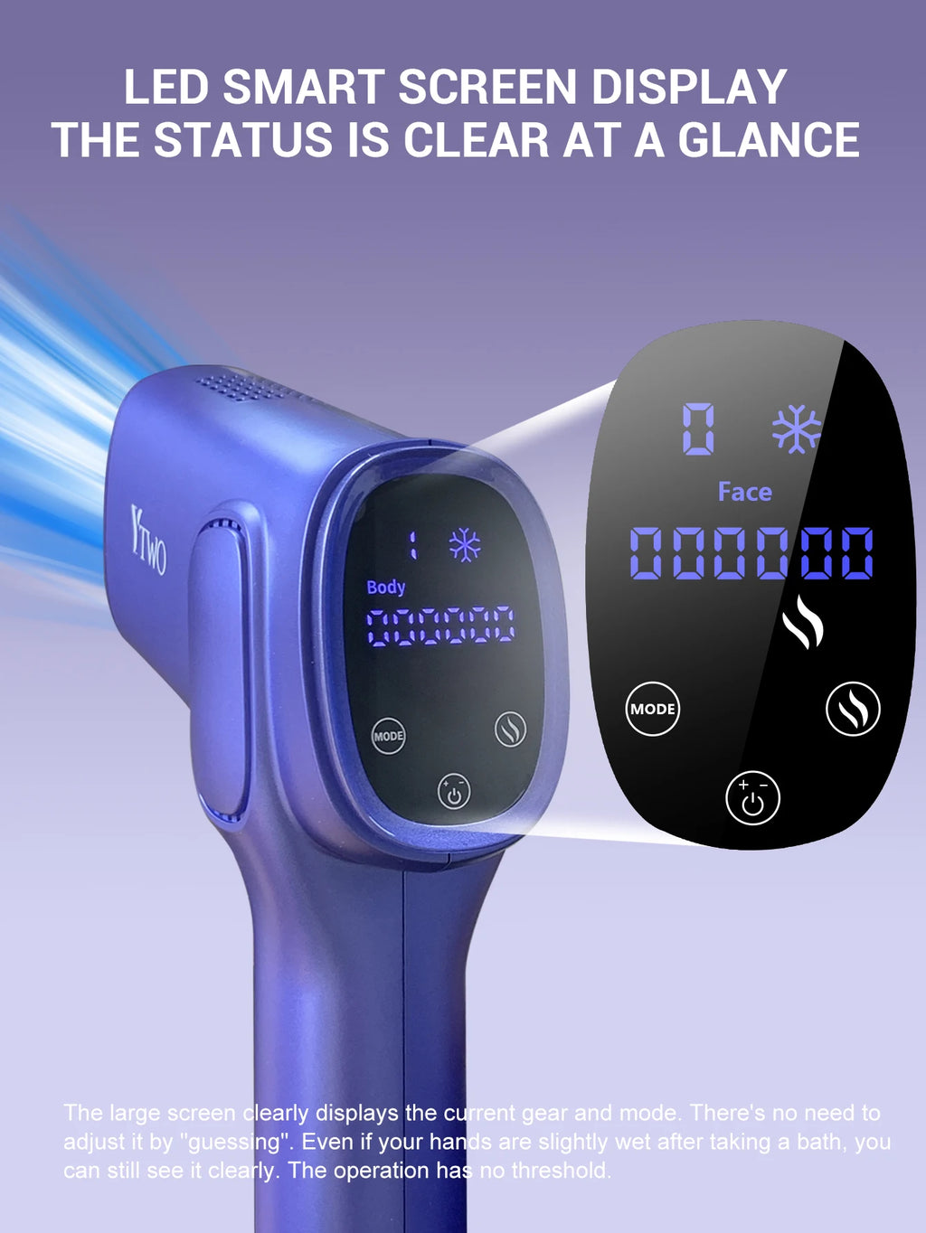 Dispositivo de Depilación IPL con 9 Niveles, Pantalla LED, Flash Rápido, Enfriamiento con Hielo, Depiladora Indolora para Rostro, Cuerpo y Bikini