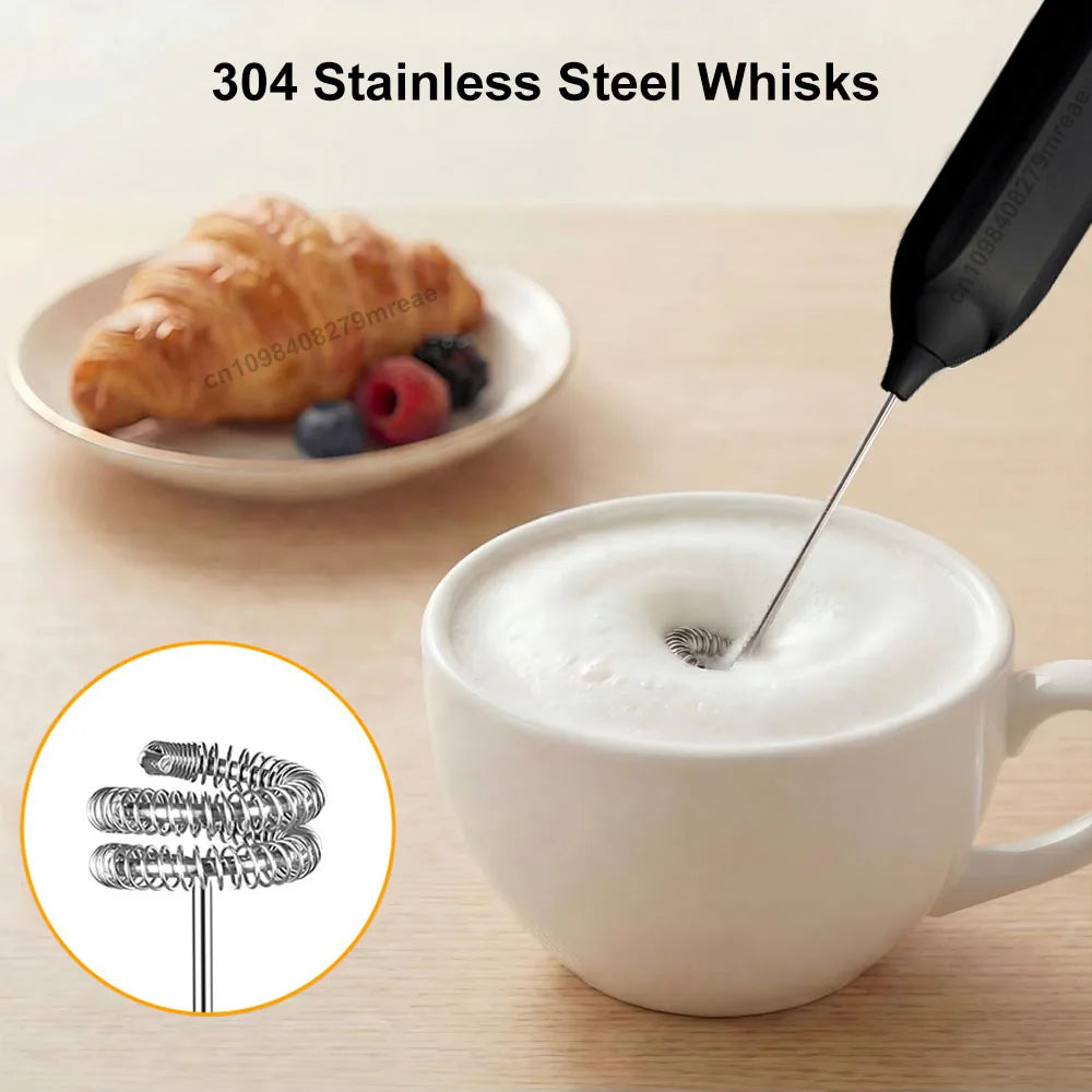 Espumador de leche inalámbrico USB recargable 3 velocidades para café