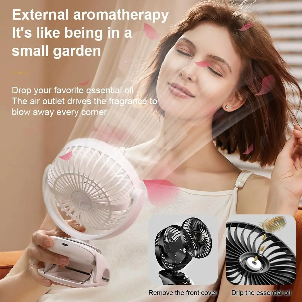 Ventilador con Clip Portátil para Escritorio y Cama
