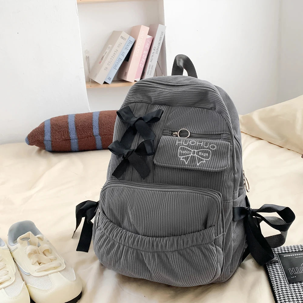 Mochila Estilo Coreano con Lazo para Mujer