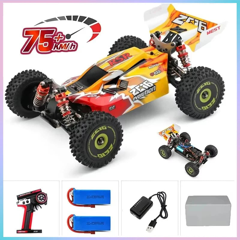 75 KM/H WLtoys 124016 V8 RC coche sin escobillas 4WD eléctrico de alta velocidad todoterreno Control remoto Drift Rc coches para adultos Juguetes