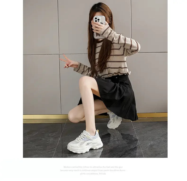 Zapatillas deportivas con plataforma para mujer transpirables