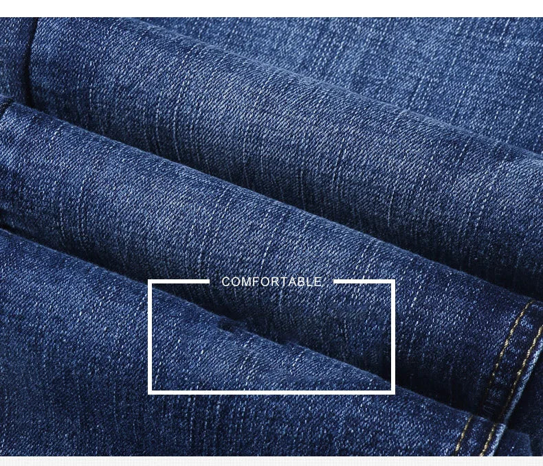 Pantalones Vaqueros Coreanos para Hombre, Elásticos, Ajuste Regular