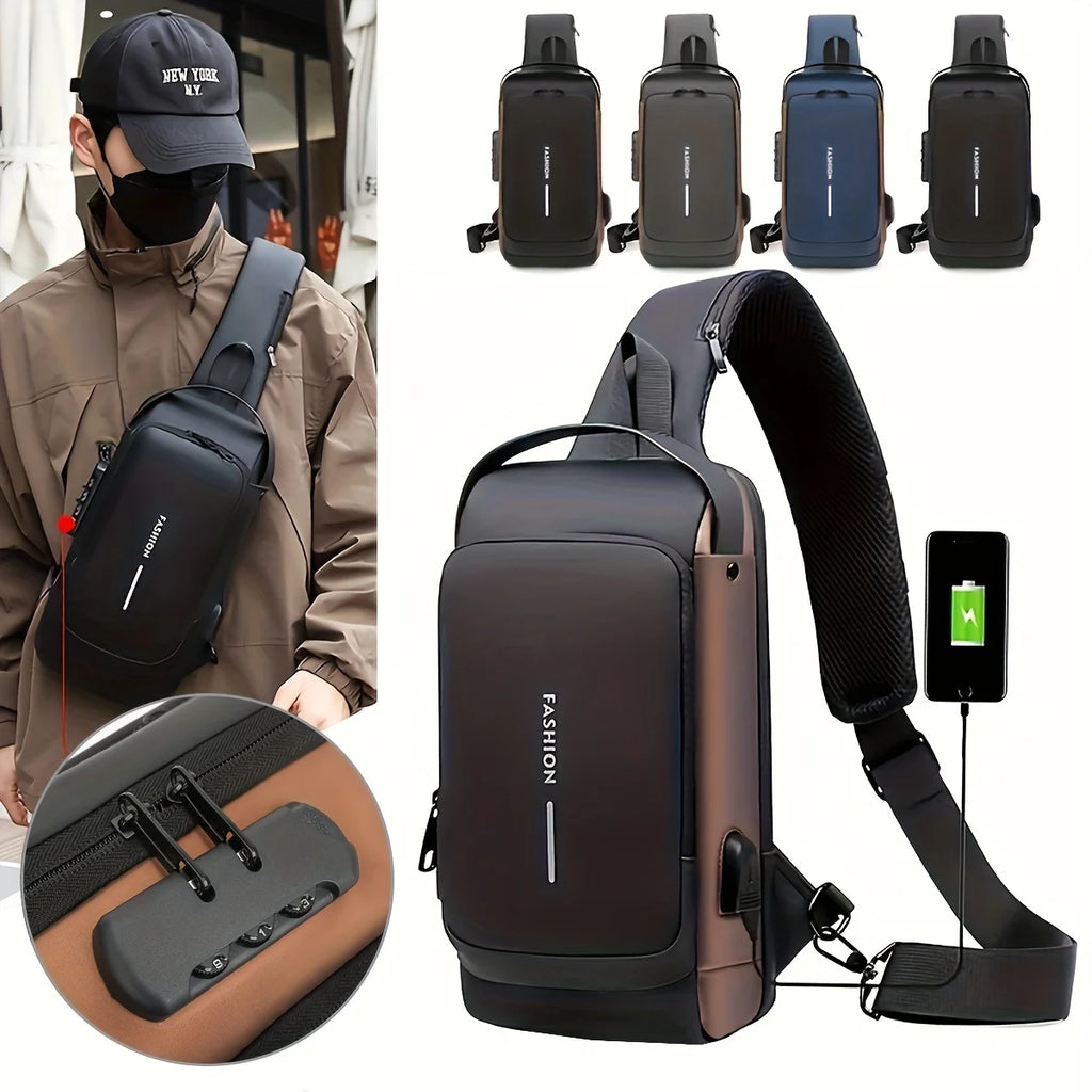 Bolso de Pecho Antirrobo con Cerradura para Hombre