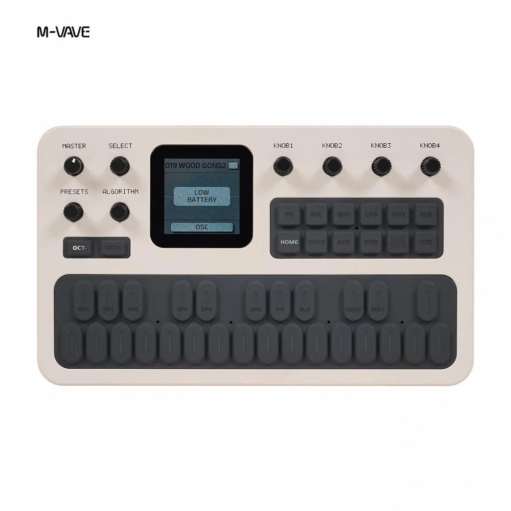 Sintetizador FM Portátil M-Vave FM-1, 6 Operadores, 32 Algoritmos, 128 Preajustes, Altavoz Integrado, Bluetooth, MIDI, Batería de 12h, Regalo Navideño