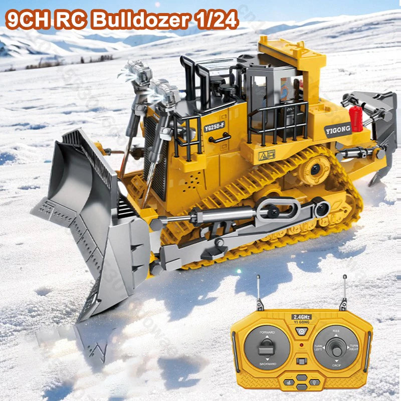 Bulldozer de Control Remoto RC 1/24 9 Canales 2.4G para Niños
