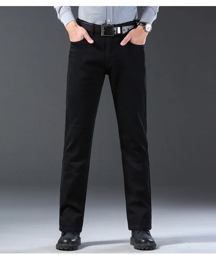Pantalones Vaqueros Coreanos para Hombre, Elásticos, Ajuste Regular