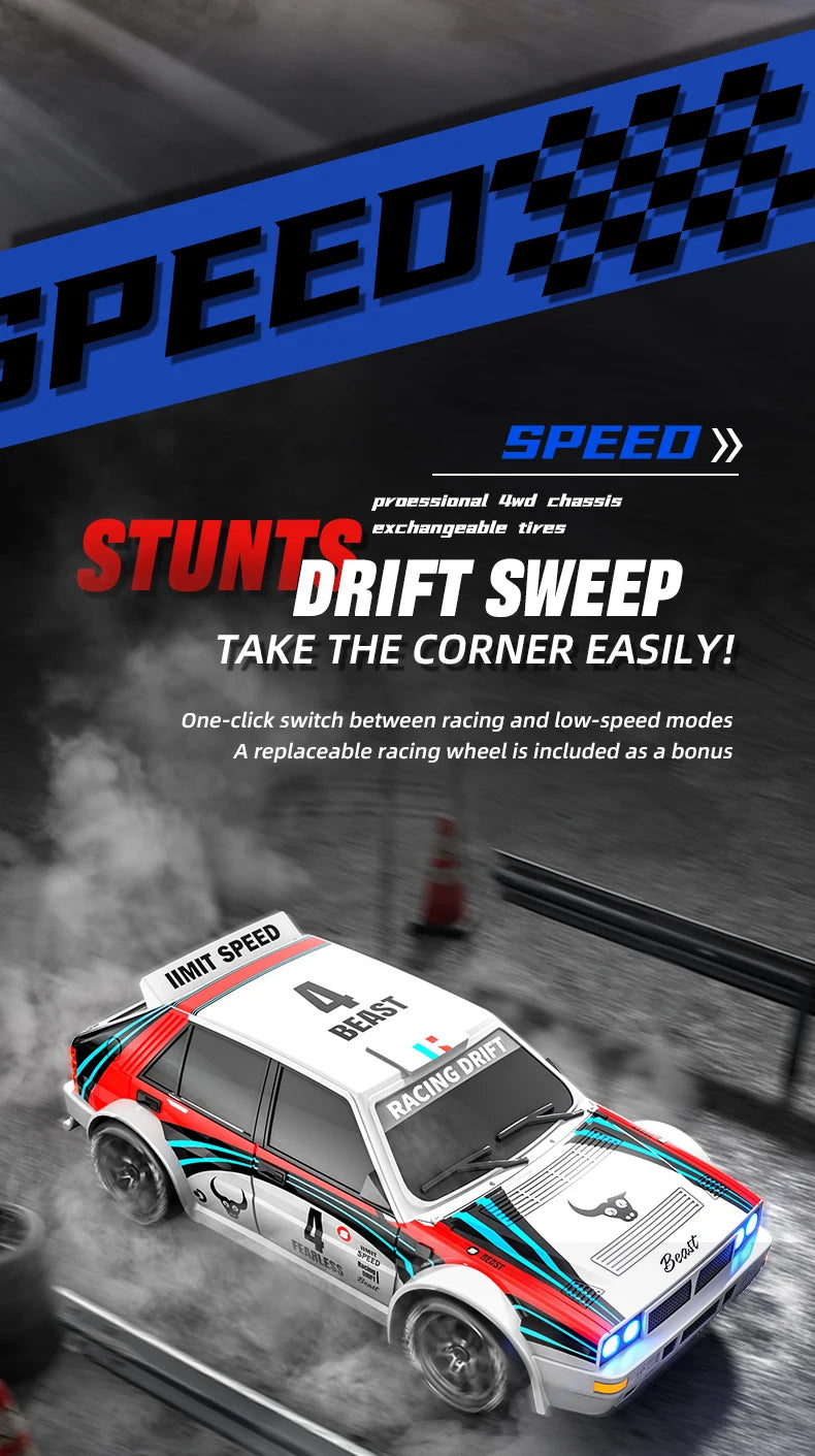 Mini Coche RC de Drift SG204 PRO 1:24, 2.4G, Alta Velocidad 4WD