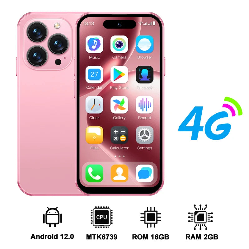 SERVO S16 Mini Android 12,0 teléfono inteligente 4G LTE 16GB/64GB Play Store WhatsAPP WiFi desbloqueo Facial teléfonos móviles de bolsillo pantalla de 4,0"