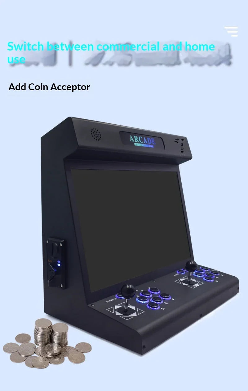 Máquina de juegos de 22 pulgadas, máquina de juegos arcade de escritorio, máquina arcade integrada para el hogar, más de 23000 juegos, compatible con varios idiomas
