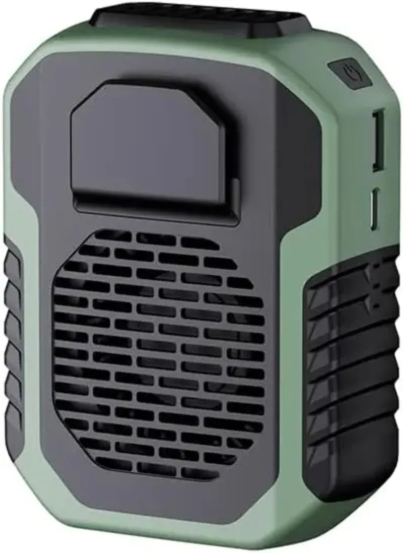 Ventilador USB 4 en 1 para exteriores, ventilador de cinturón, ventilador personal con clip para collar, ventilador para ropa de trabajo, 3 velocidades, flujo de aire potente