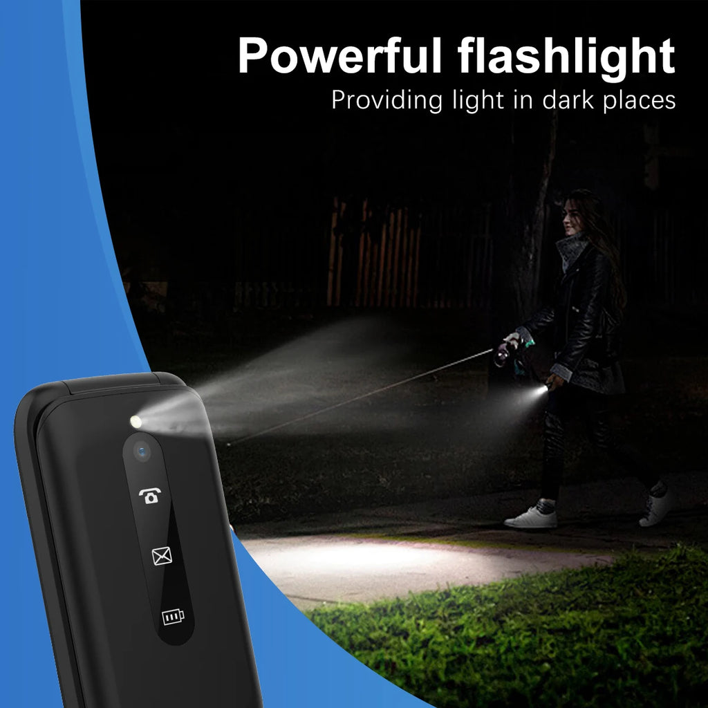MKTEL M9 Flip teléfono móvil 2G 2,4 "pantalla 1000mAh batería Dual SIM doble modo de reposo MP3/MP4/FM Radio desbloqueado recurso para personas mayores teléfono