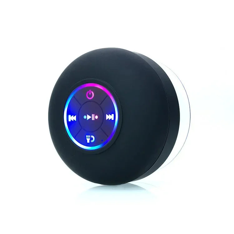 Altavoz de ducha Bluetooth, minialtavoz inalámbrico portátil con micrófono, ventosa IPX4, resistente al agua para viajes, piscina, río flotante