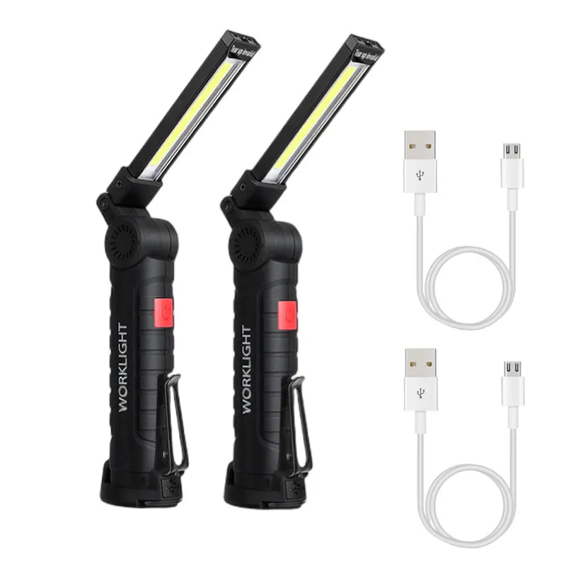 Linterna LED recargable para acampar, luz de trabajo con imán y gancho IP64, resistente al agua, 5 modos de iluminación, adecuada para trabajo nocturno