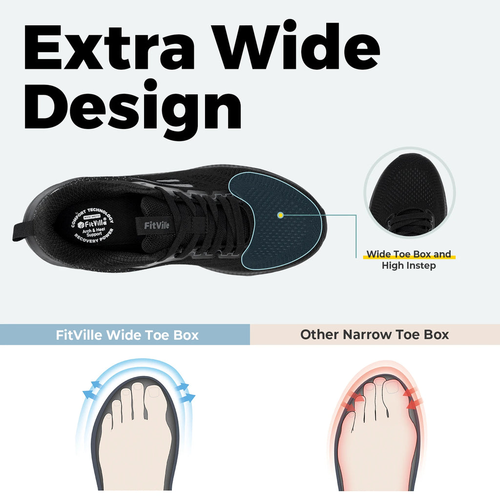 FitVille Zapatillas Deportivas Anchas para Hombre | Transpirables