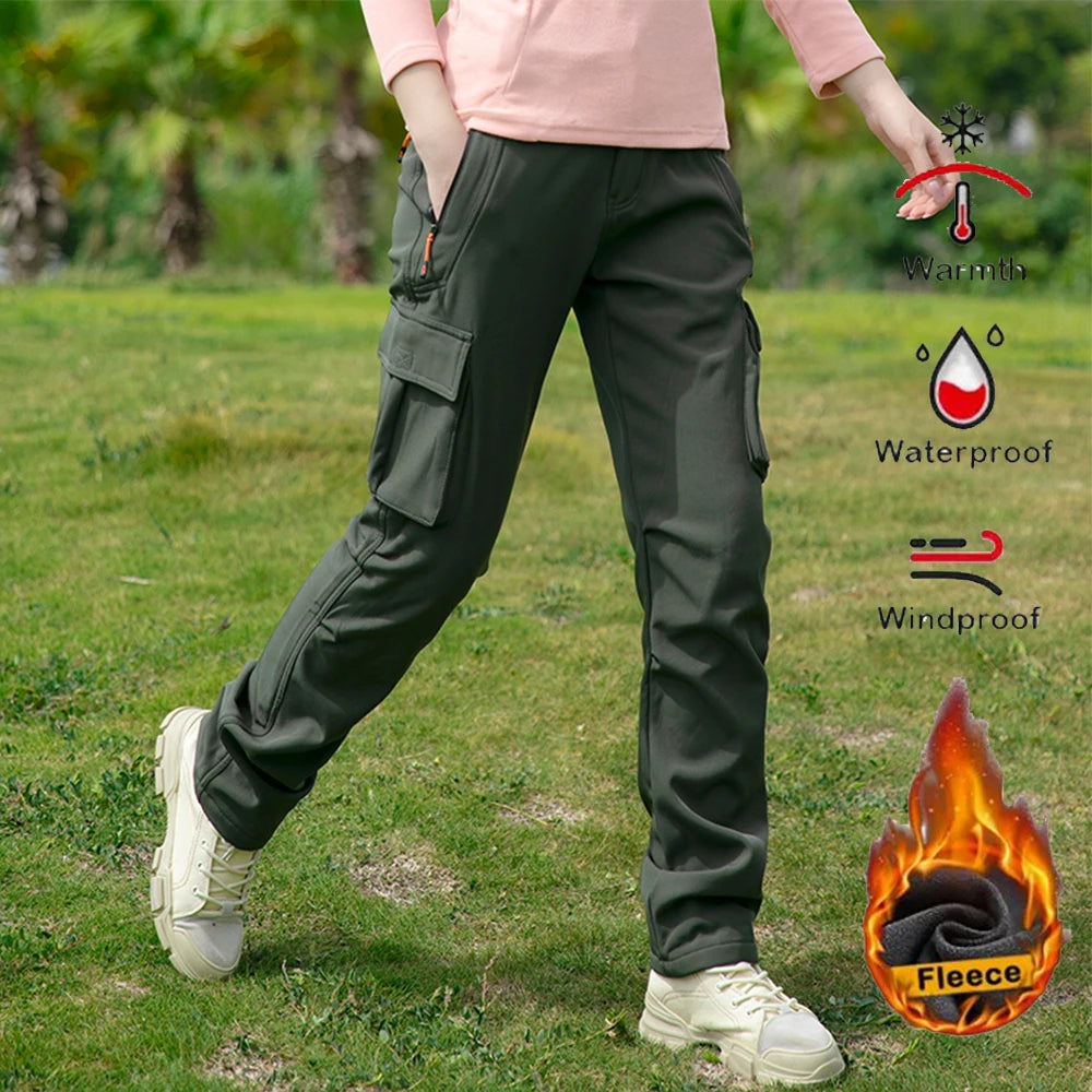 Pantalones Térmicos Softshell para Mujer, Impermeables para Senderismo y Esquí