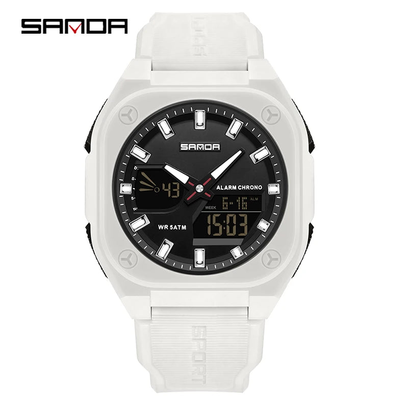 Reloj Digital Deportivo SANDA 6268 para Hombre Impermeable Multifunción