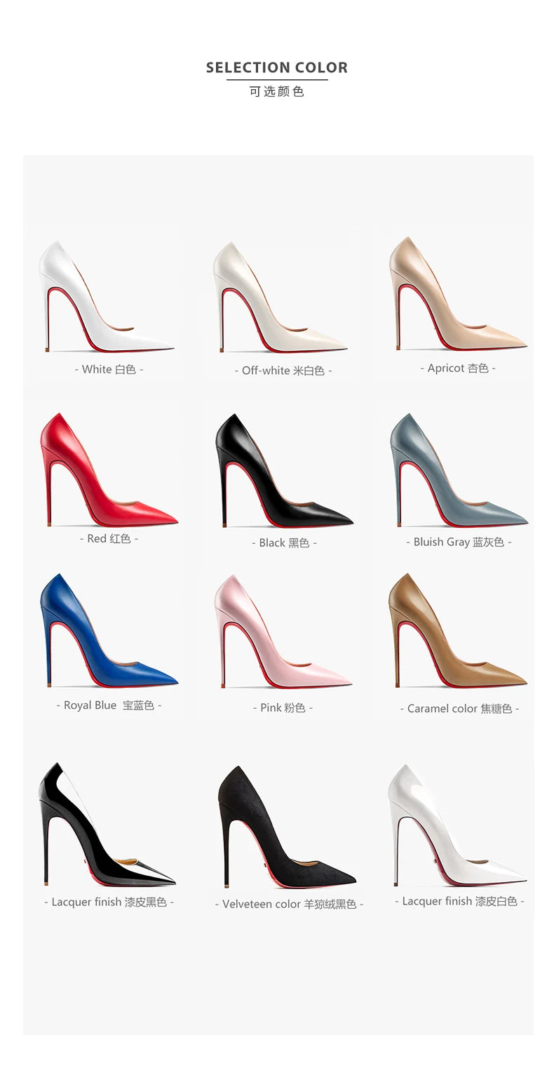 Zapatos de Tacón Alto de Punta Fina para Mujer – Cuero Mate