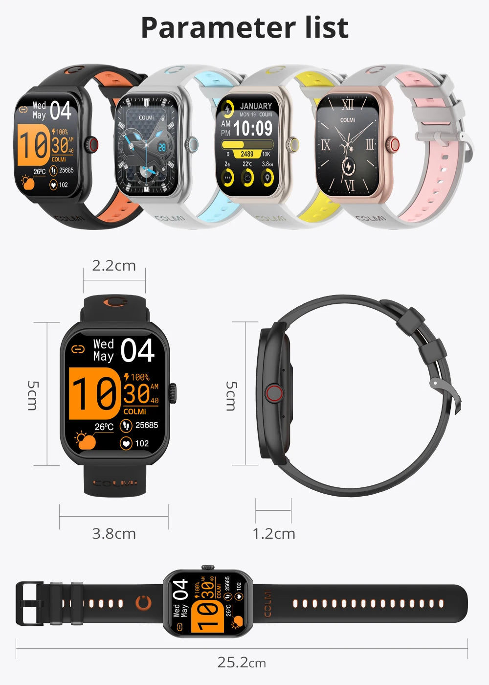 Reloj Inteligente P86 AMOLED con Gestor de Salud y Llamadas Bluetooth IP68