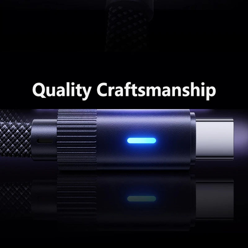 Cable USB-C 100W PD Ángulo Recto 90° para iPhone y Huawei