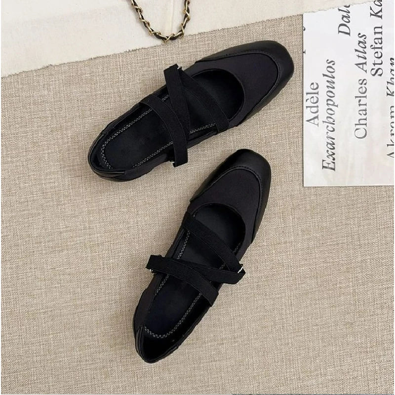 Zapatos Planos Mary Jane para Mujer, Punta Redonda, Estilo Ballet
