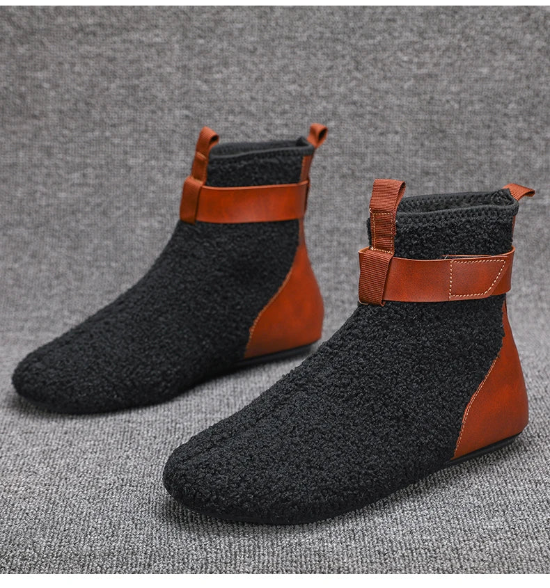 YRZL, zapatos para hombre, botas de invierno para hombre, zapatillas cálidas para hombre, zapatos planos suaves antideslizantes, zapatos casuales para hombre, cómodas zapatillas de interior para el hogar para hombre