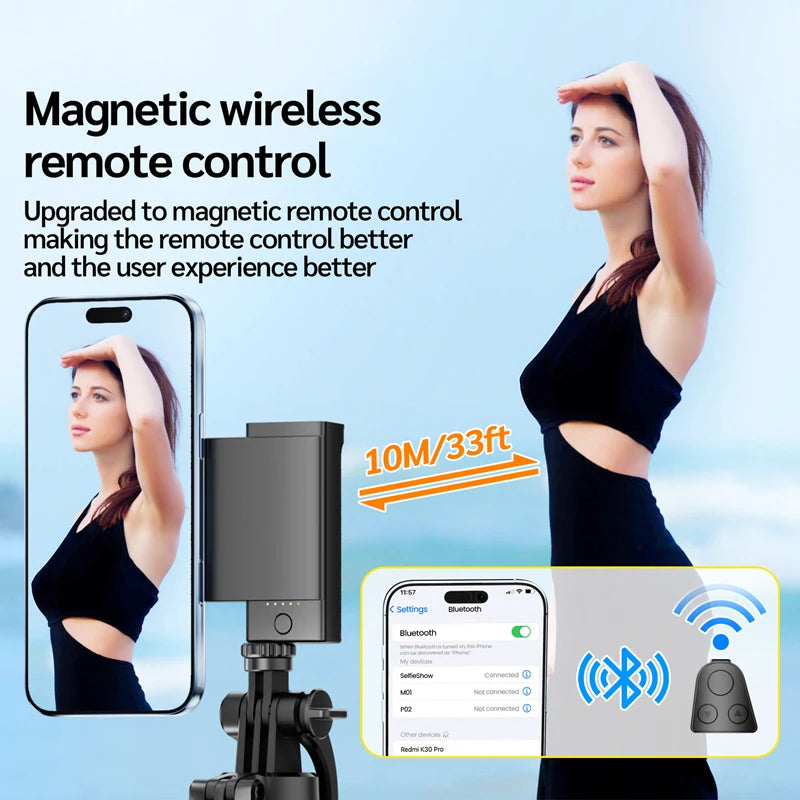 Soporte Magnético 4 en 1 con Carga Inalámbrica MagSafe y Control Remoto