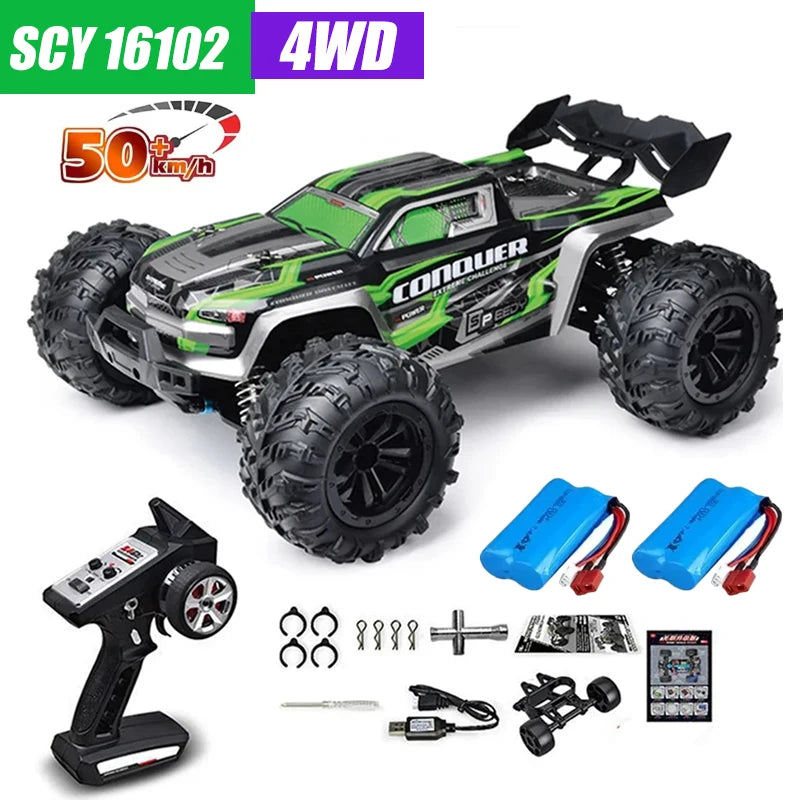 Coche RC MJX VS SCY 16101 16102 PRO 4WD 70Km/h 1/16 de Alta Velocidad, Monster Truck Todoterreno con Control Remoto, Vehículo Eléctrico